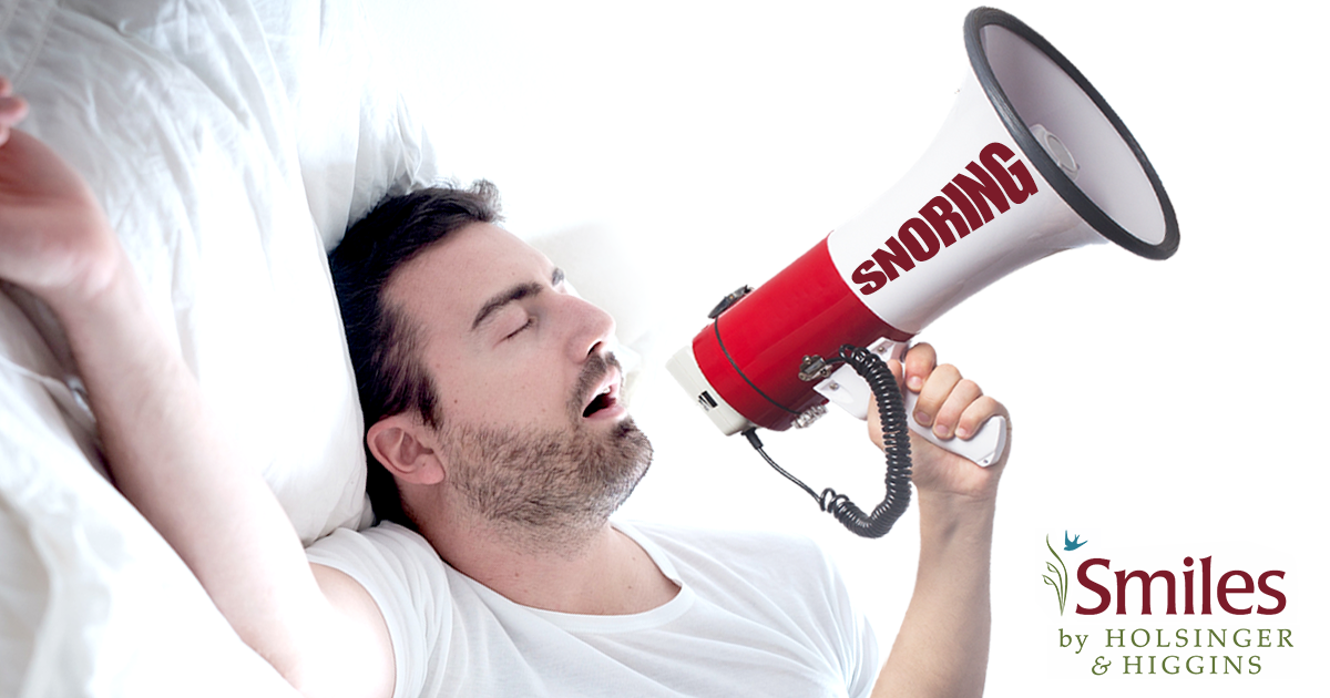 man snoring like a megaphone