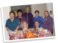 team with all the candy they traded for on a previous year